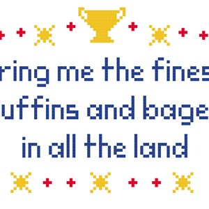 Finest muffins and bagels West Wing cross stitch PDF pattern download