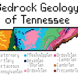 Tennessee Bedrock Geology cross stitch PDF pattern download