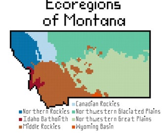 Télécharger le modèle PDF de point de croix sur les écorégions du Montana