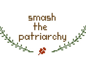 smash the patriarchy cross stitch PDF pattern download