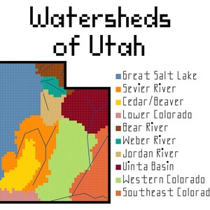 Utah Watersheds cross stitch PDF pattern download