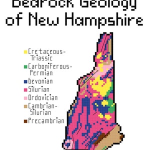 New Hampshire Bedrock Geology cross stitch PDF pattern download