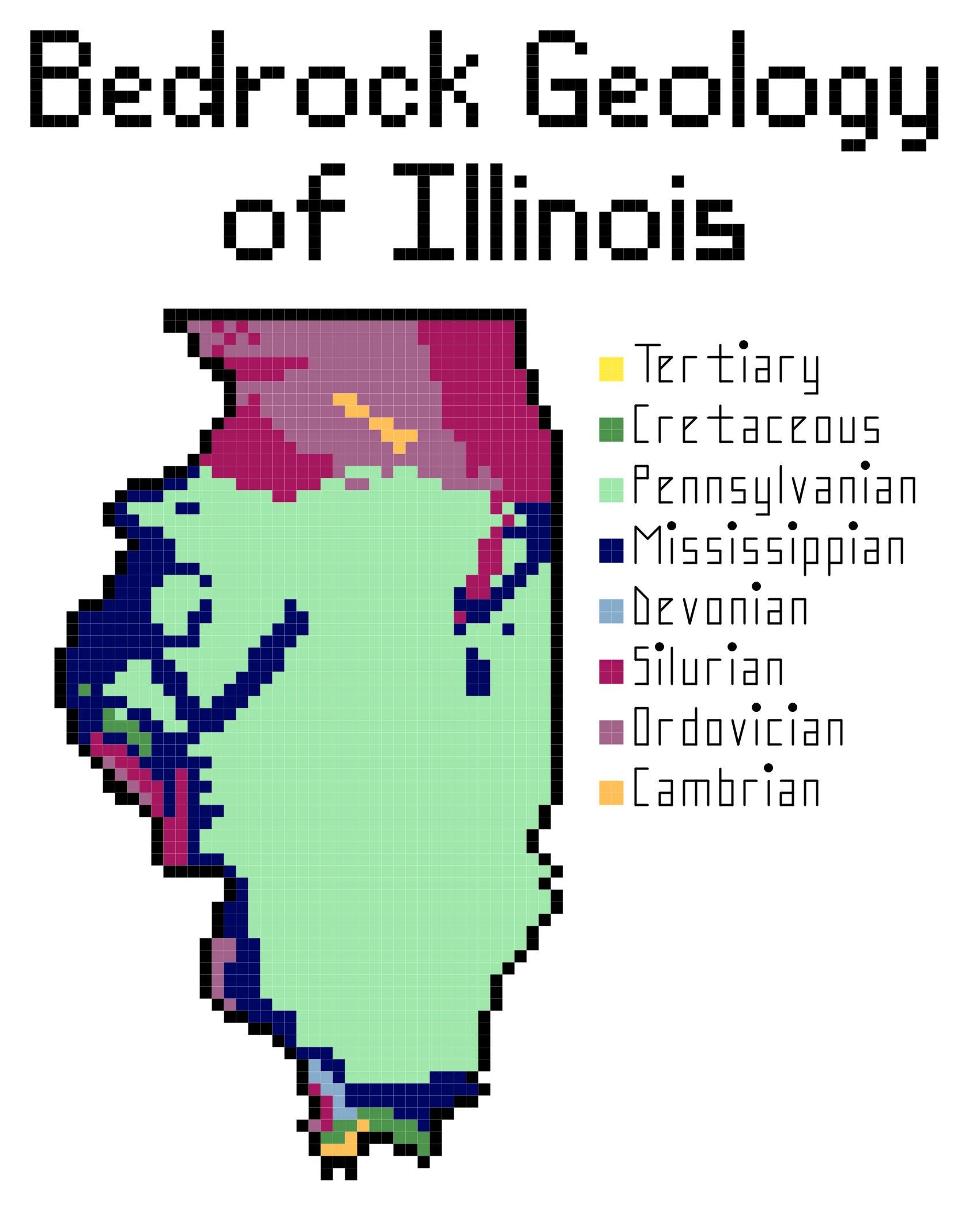 Illinois Bedrock Geology cross stitch PDF pattern download Etsy