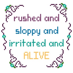 Rushed and sloppy and irritated and alive, YWA, you&#39;re wrong about, stepford wives, cross stitch PDF pattern download