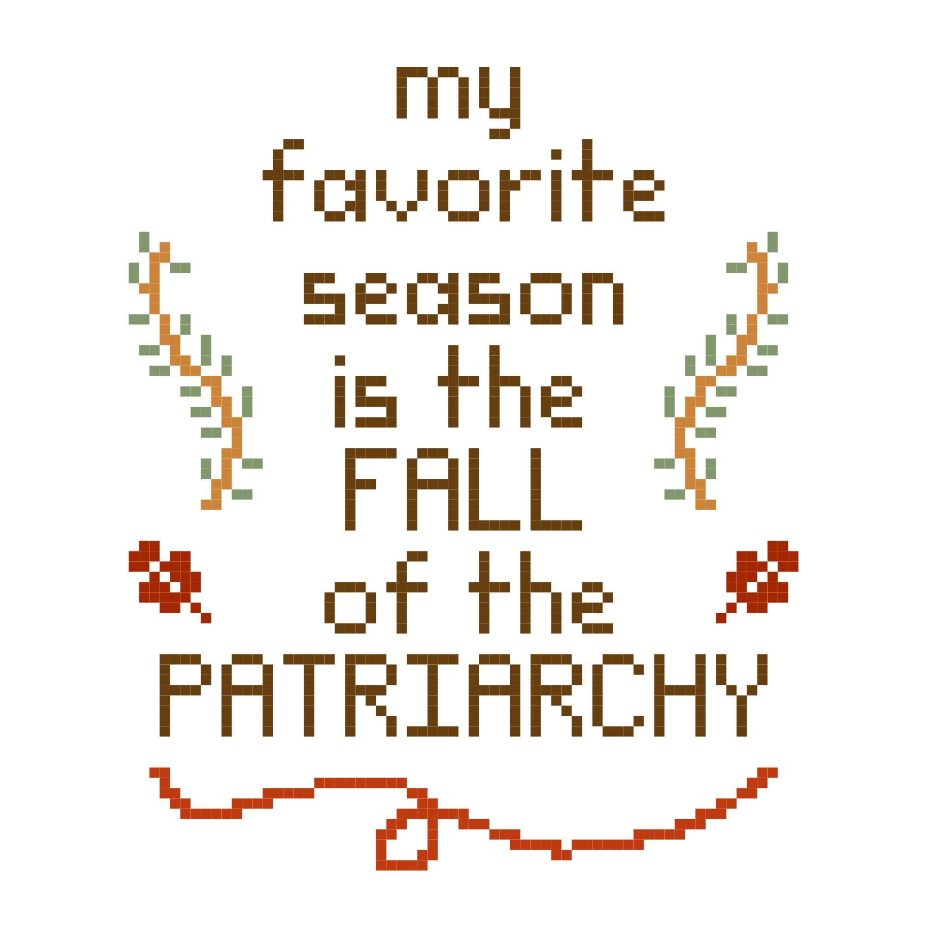 Fall of the Patriarchy season cross stitch PDF pattern | Etsy