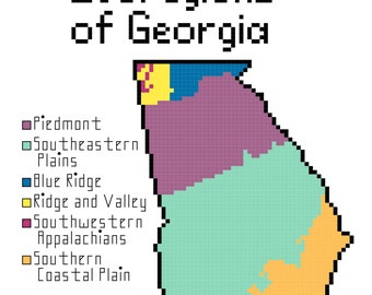 Téléchargement du modèle PDF au point de croix des écorégions de Géorgie