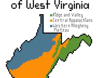Téléchargement du modèle PDF au point de croix des écorégions de la Virginie-Occidentale