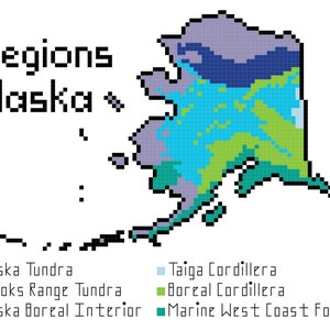 Alaska Ecoregions cross stitch PDF pattern download