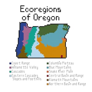 Oregon Ecoregions cross stitch PDF pattern download