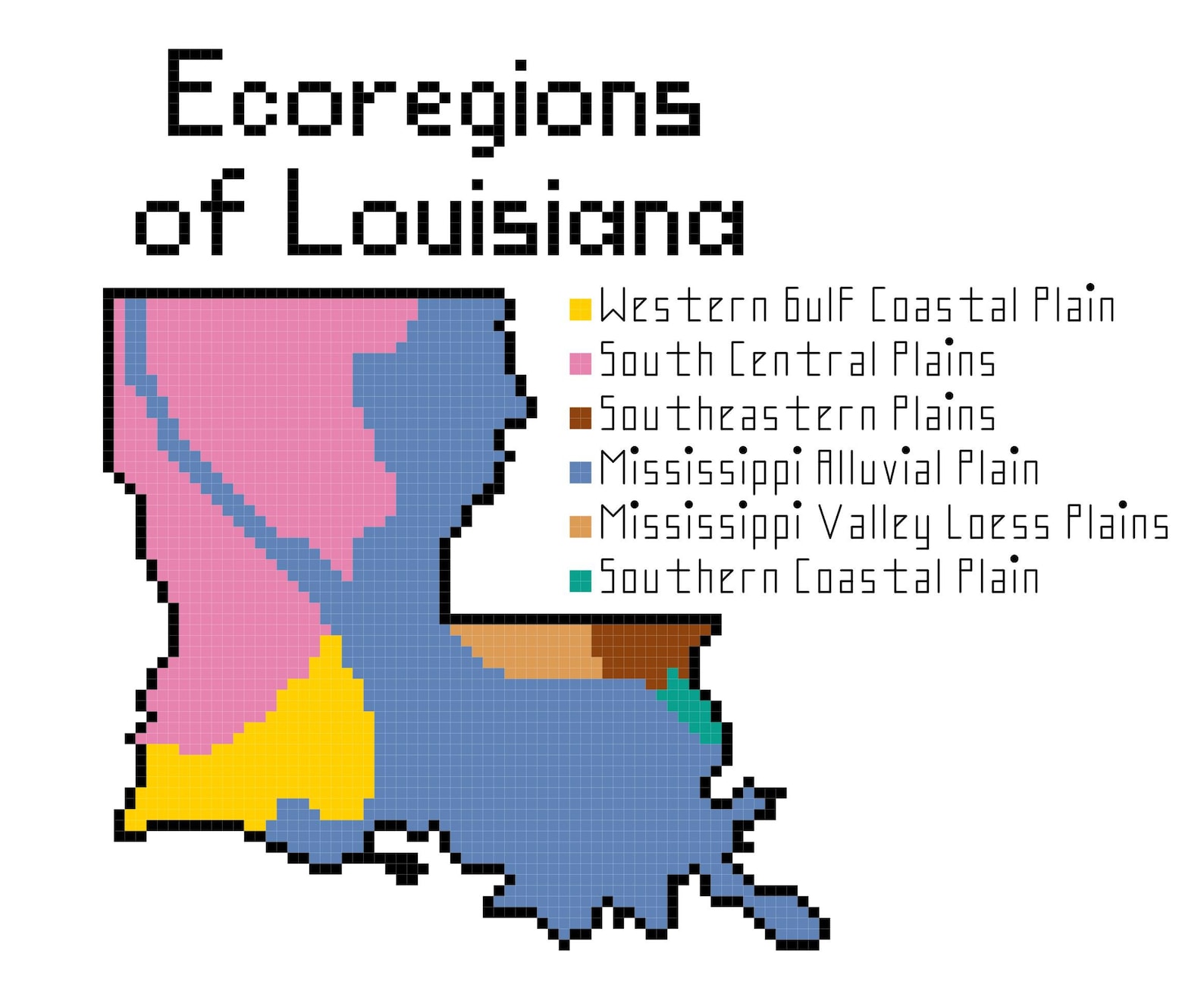 Louisiana Ecoregions Cross Stitch PDF Pattern Download - Etsy