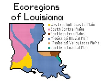 Louisiane Ecorégions point de croix PDF modèle télécharger