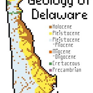 Delaware Bedrock Geology cross stitch PDF pattern download