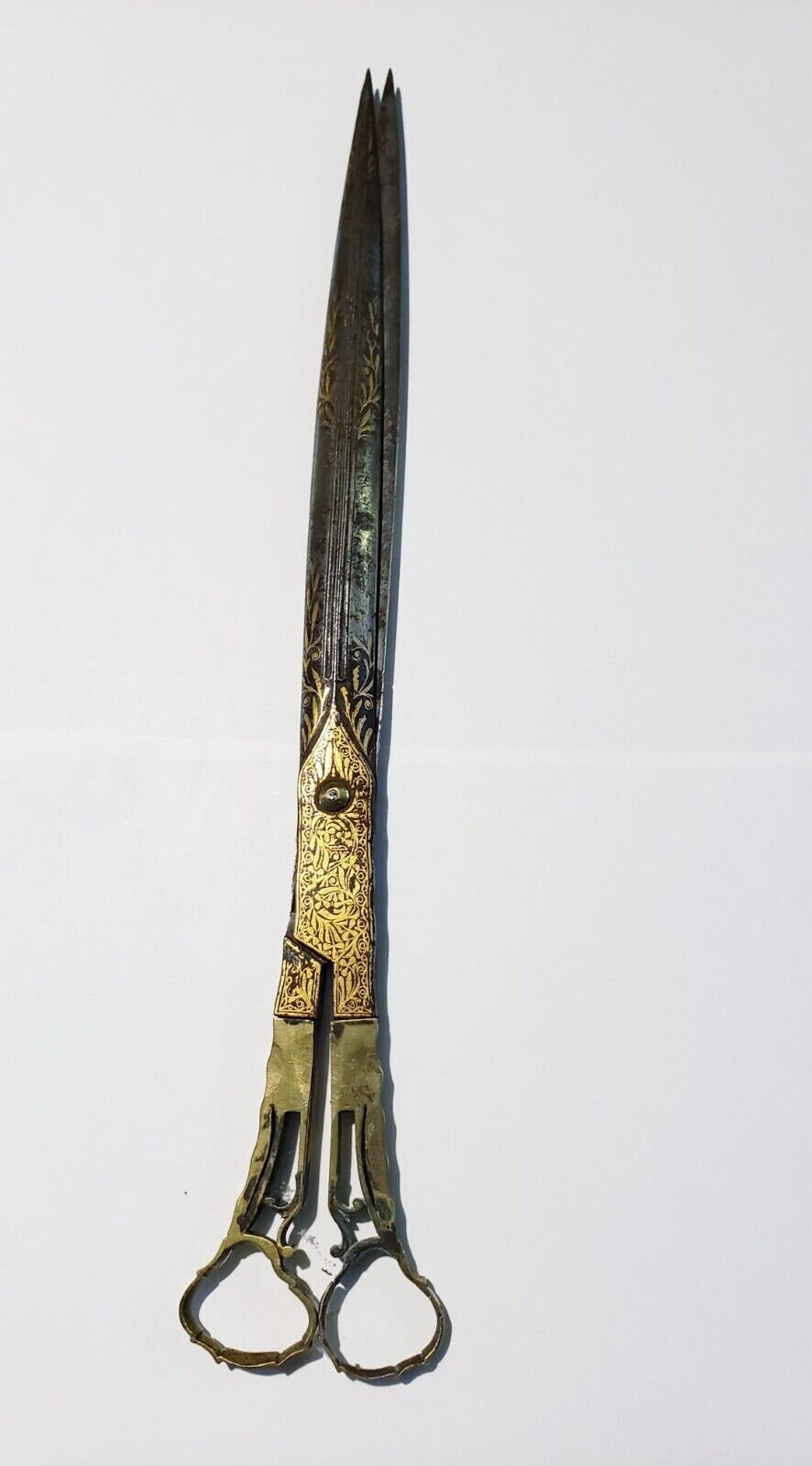 Antique Ottoman Turkish Calligrapher Iron Gold Inlaid Scissors Etsy