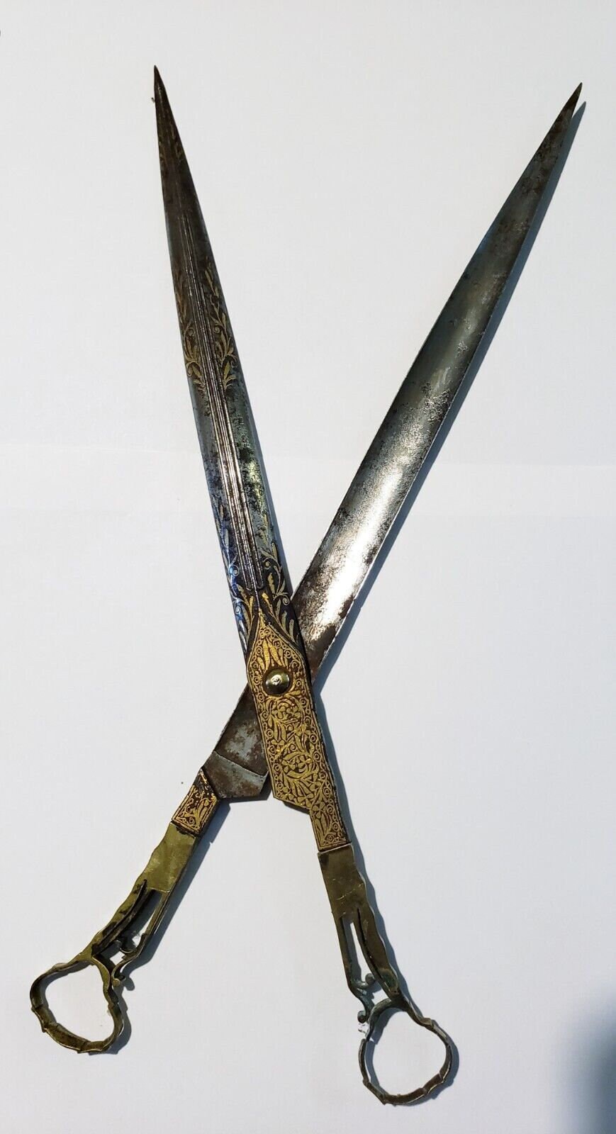 Antique Ottoman Turkish Calligrapher Iron Gold Inlaid Scissors Etsy
