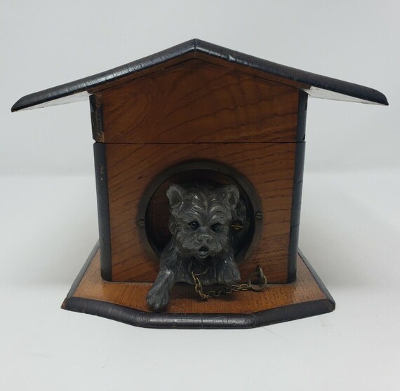 Vintage german dog house cigar box humidor Gem