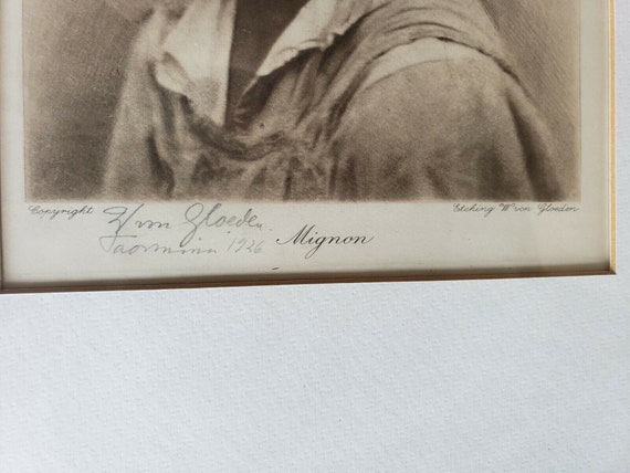 Wilhelm von gloeden hand signed etching maria int… - image 3