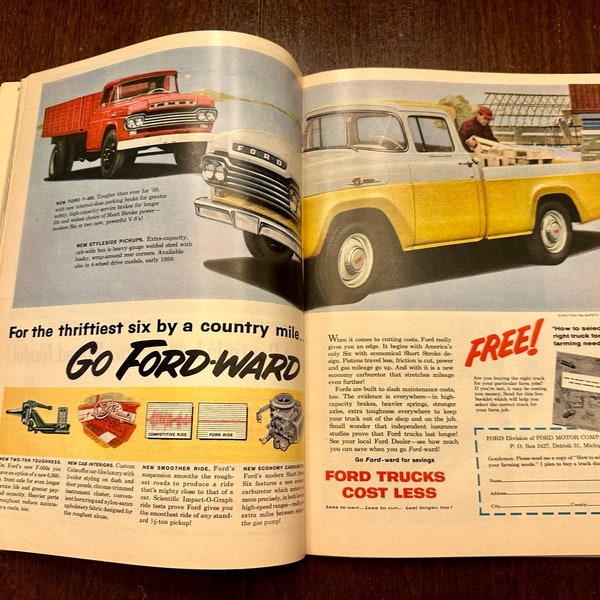 VERY GOOD Farm Journal Magazine from Feb 1959 | Antique Vintage Old Retro 50s Magazine Ads Dodge trucks, Oldsmobile, ford trucks, Chevy