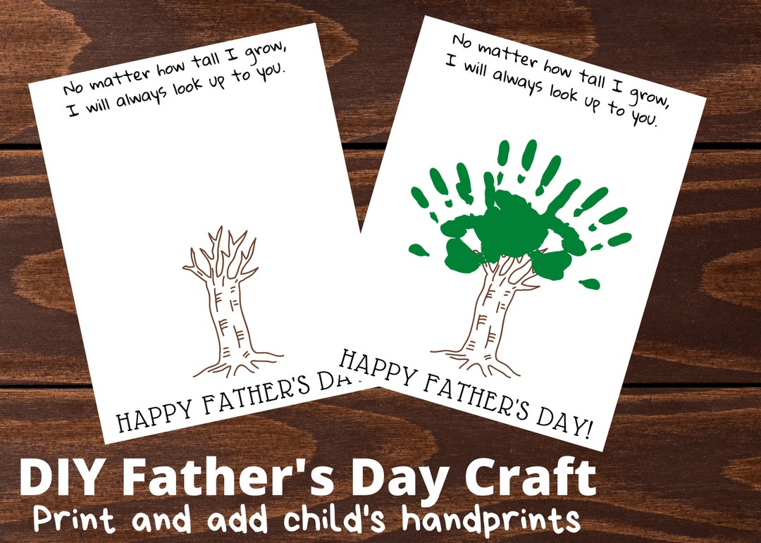 DIY Child's Handprint Father's Day Tree Craft Printable Pdf Kids Craft