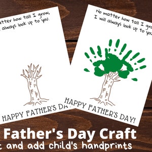 Manualidad del árbol del Día del Padre con huellas de manos del niño DIY - Proyecto de artesanía para niños en pdf imprimible, descarga instantánea, regalo del Día del Padre