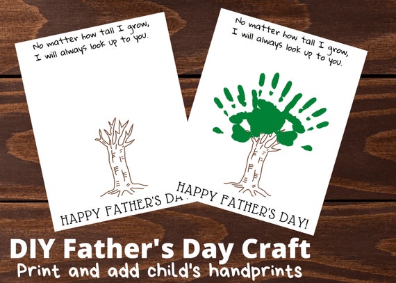 No Matter How Tall I Grow Tree Handprint Hands Art Craft Fathers Day 