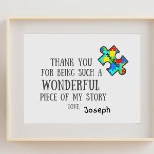 Regalo per insegnanti, regali personalizzabili per insegnanti, segno di ringraziamento per insegnanti fai-da-te dallo studente, download istantaneo, puzzle multicolore