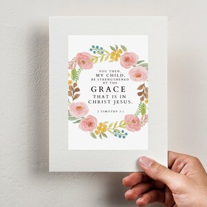 Floral Scripture Nursery Print, Encouraging Nursery Art, Digital ...