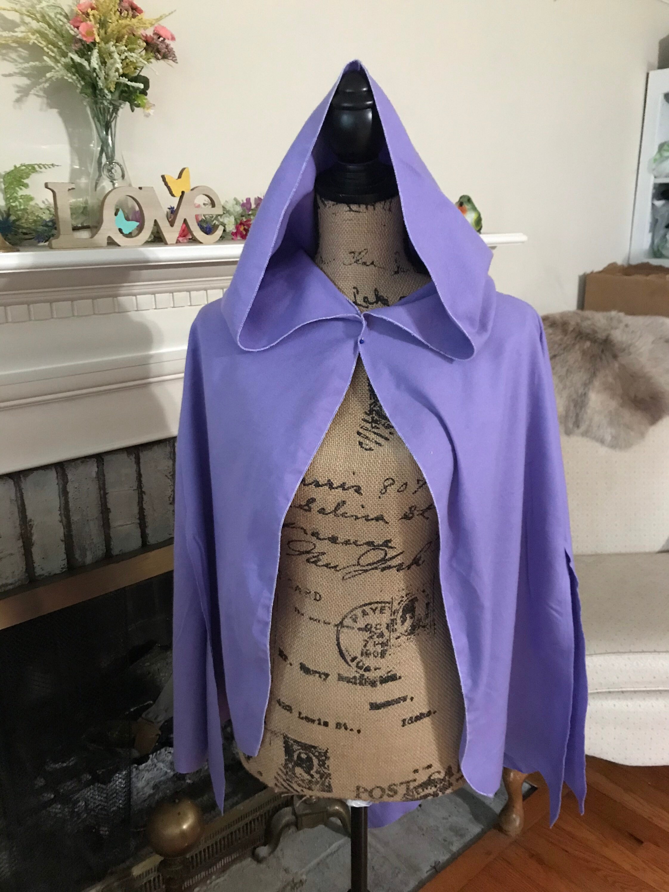 Purple cloak cottagecore cloak hooded cloak short cloak Etsy