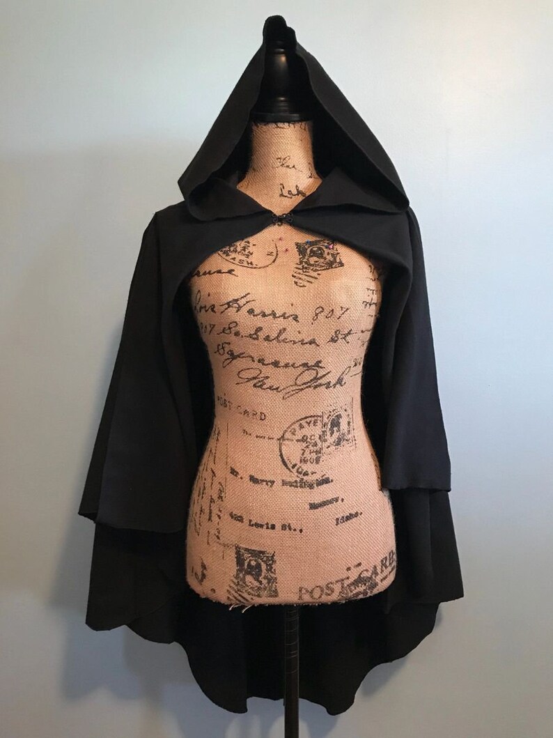 Hooded Cloak Witch Cloak Black Cape Gothic Window Design Etsy