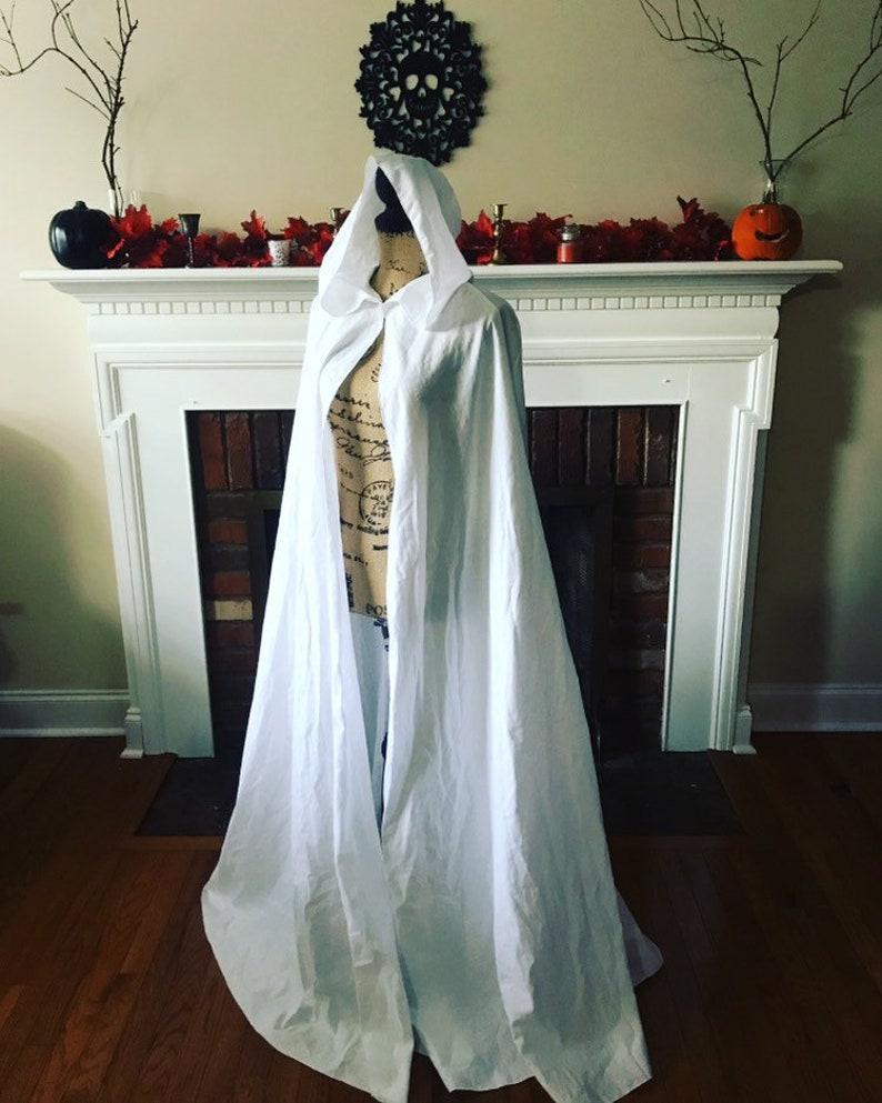 Hooded long cloak white witch gothic Superhero Cosplay LARP | Etsy
