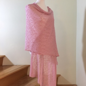 Large Pink Rectangular Cotton Shawl