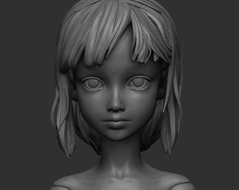 Stylized Little Girl BJD Ready for Printing