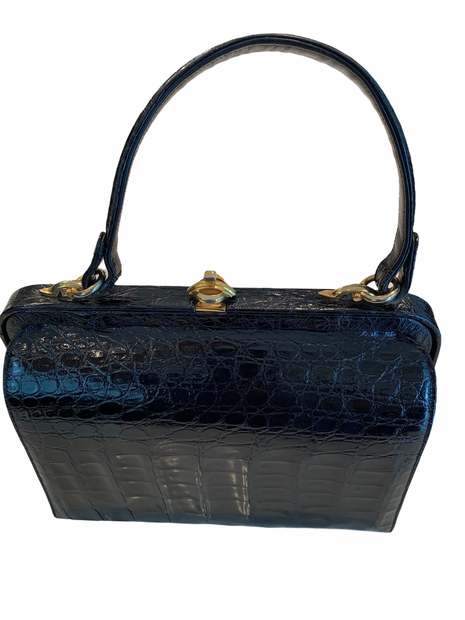 Alligator Handbag Vintage Manon Black Alligator Purse - Etsy