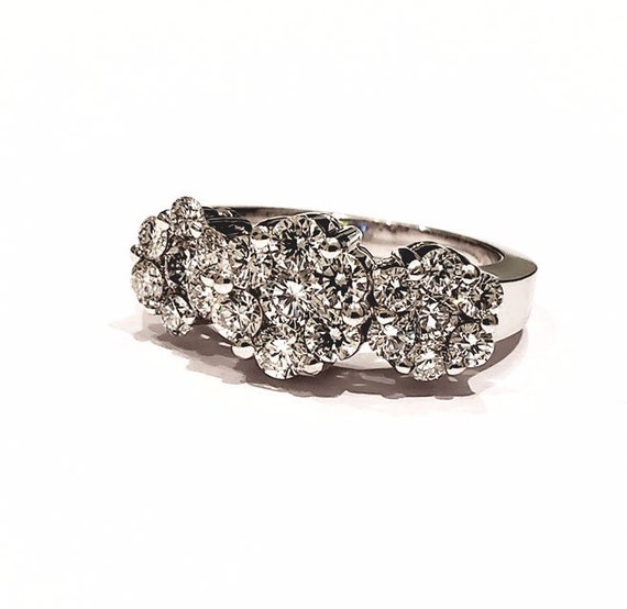 Diamond  Cluster  Ring| Diamond Flower Ring| Diam… - image 4