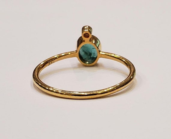 18 k emerald and diamond ring | emerald ring - image 2