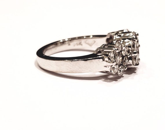 Diamond  Cluster  Ring| Diamond Flower Ring| Diam… - image 3