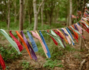 Fiesta tassel bunting // multicoloured fabric garland // celebration // wedding // garden party