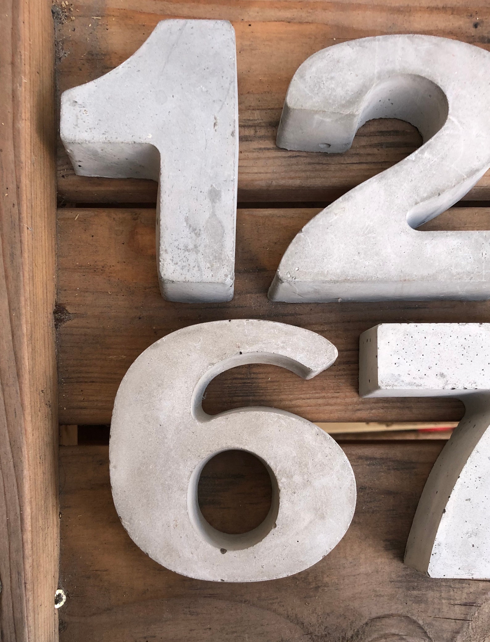 Big Concrete Numbers Large Concrete Numbers Handmade Etsy