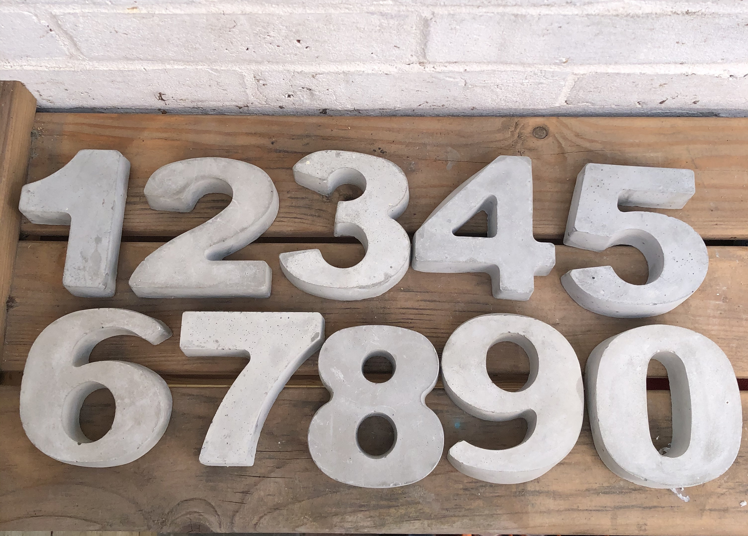 Big Concrete Numbers Large Concrete Numbers Handmade Etsy