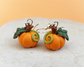 Handmade Pumpkin earrings, Halloween & Thanksgiving jewelry