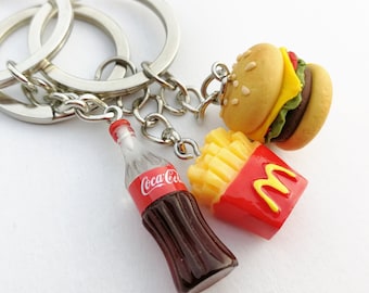 BFF Keychains Mcdonald's Hamburger French Fries and Cola Best
