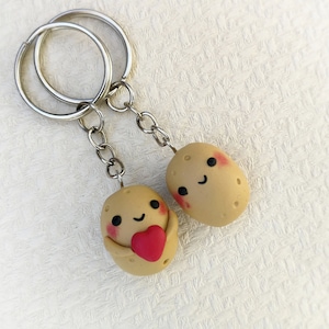 Couples keychain Valentines gift Potato keychain Best Friends gifts Cute Potato gift Sweet Potato Charms BFF keychains for Couple gift