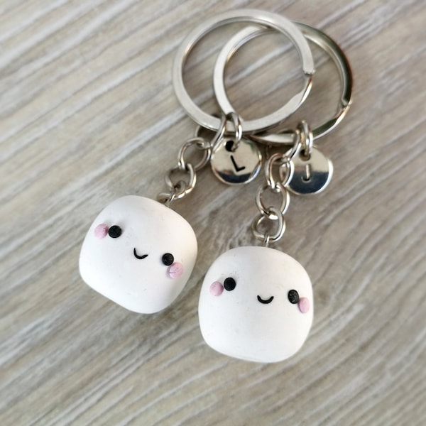 Kawaii Guimauve BFF Porte-clés Miniature Alimentaire porte-clés Faux Bijoux Doux Mignon Meilleur Ami Cadeau Bonbons Cadeau pour Noël Kawaii Mini Nourriture