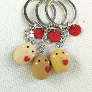 Llavero de patata, regalo de San Valentín, regalo de mejor amigo kawaii, llavero BFF personalizado, regalo de pareja, llavero de patata
