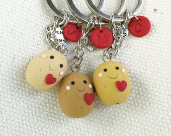 Potato keychain Valentines gift Kawaii Best Friend Gift Personalized BFF keychain Couples gift potato keyring