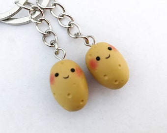 Porte-clés de pomme de terre Cadeau meilleur ami Cadeau secret du Père Noël BFF Porte-clés Cadeau de Noël Kawaii Porte-clés alimentaire Charmes de patate douce Cadeau d'amitié