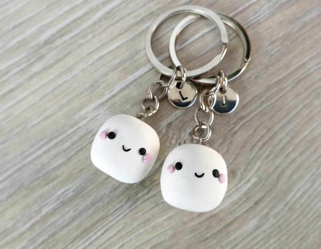 Kawaii Marshmallow BFF Keychain Miniature Food Keychains Fake Sweet