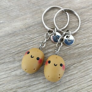 Personalized Potato keychain Christmas gift Kawaii food Funny gift for Him Couples keychains Best Friend Gifts for Her Cute Valentines gift image 4