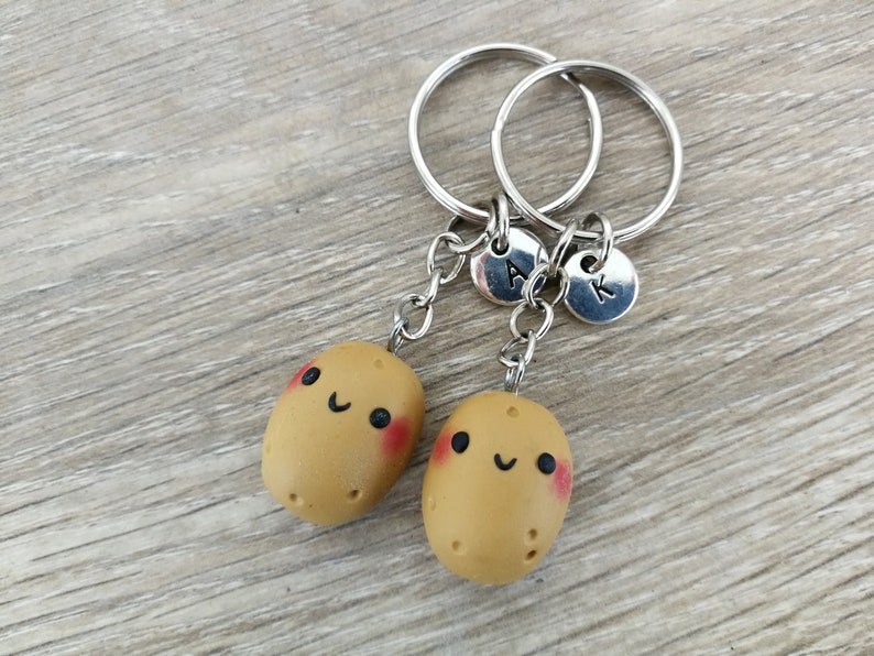 Personalized Potato keychain Christmas gift Kawaii food Funny gift for Him Couples keychains Best Friend Gifts for Her Cute Valentines gift image 4