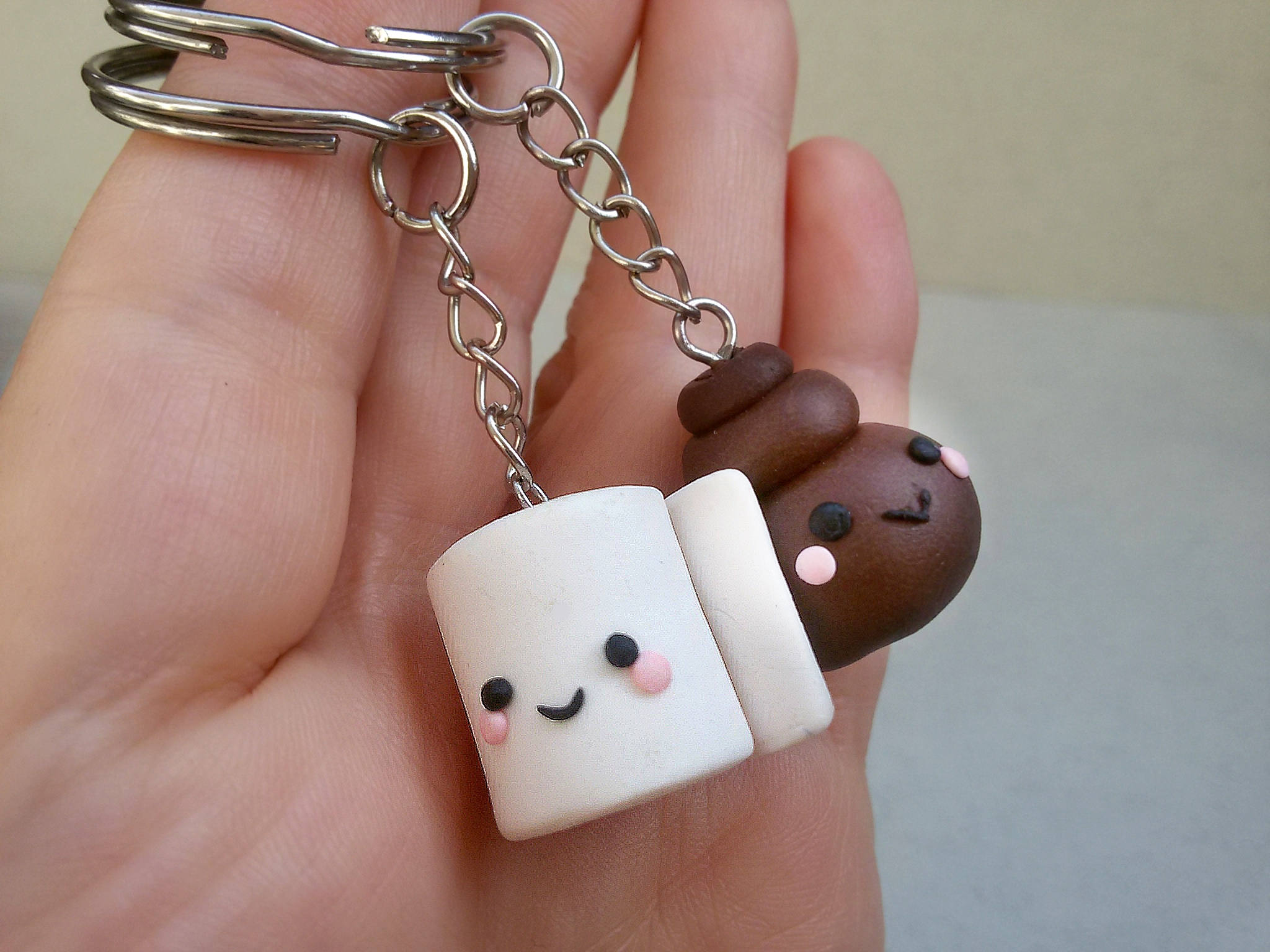 Toilet paper and poop keychain best friend keychain BFF gift best friend  charms kawaii charms poop and toilet paper best friend necklaces