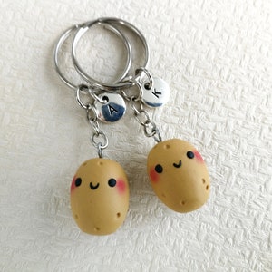 Personalized Potato keychain Christmas gift Kawaii food Funny gift for Him Couples keychains Best Friend Gifts for Her Cute Valentines gift image 2